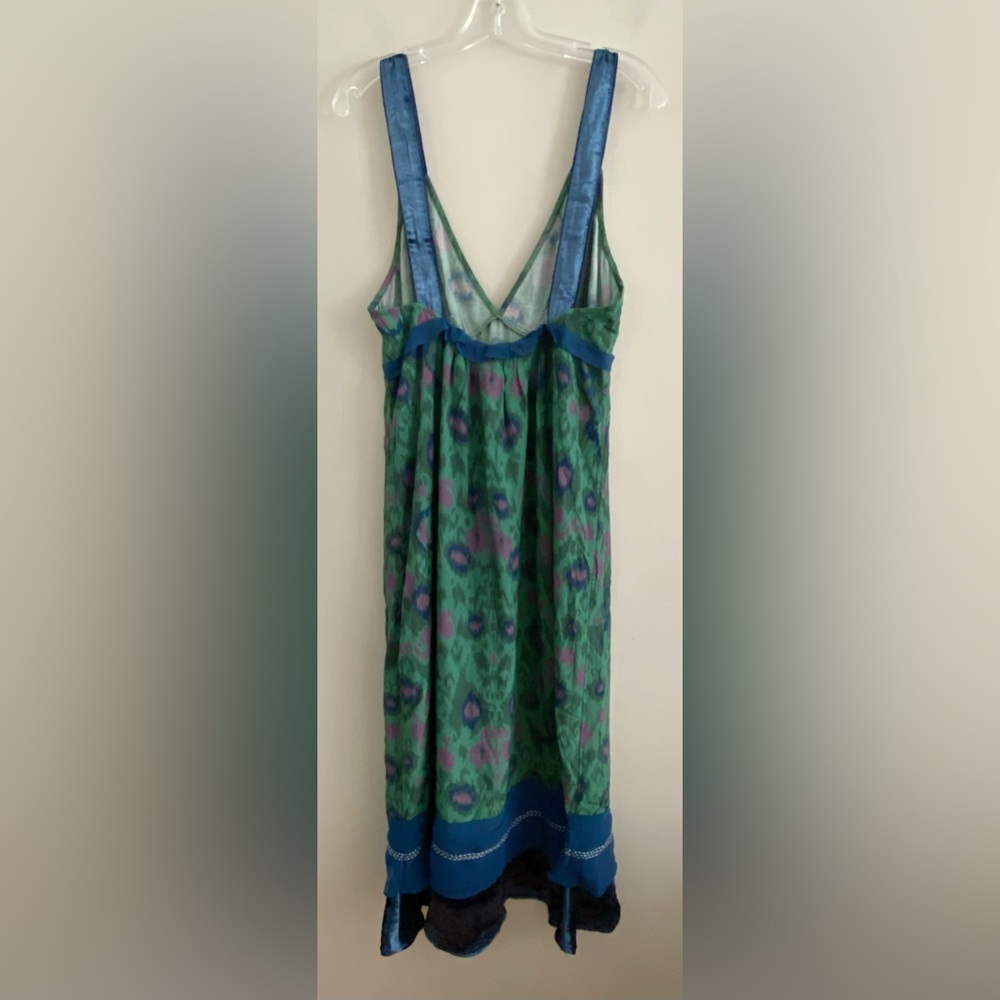 Anthropologie Velvet-Trimmed Slip Midi Dress size L new nwt - Picture 11 of 13